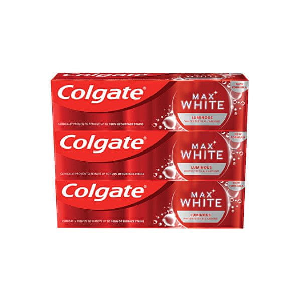 Colgate Bieliaca zubná pasta Max White Luminous 3 x 75 ml